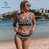 Beachsissi 2021 Fashion High Waist Swimsuits Women Leopard Bikinis Swimwear Beachwear Bathing Suits Bikini Set Summer Holiday