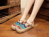 Women's Linen Thailand Embroidery Flat Slippers Summer Fashion Vintage Ladies Chinese Style Casual Cotton Home Shoes Size 35-40