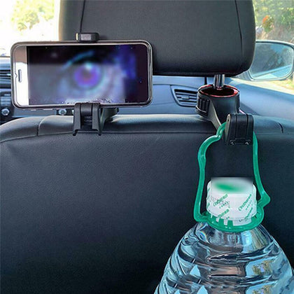 Car Universal Bracket Phone Holder Multi-function with Car Seat Rear Hook for Hanging Groceries Clothes Car Interior Accessories