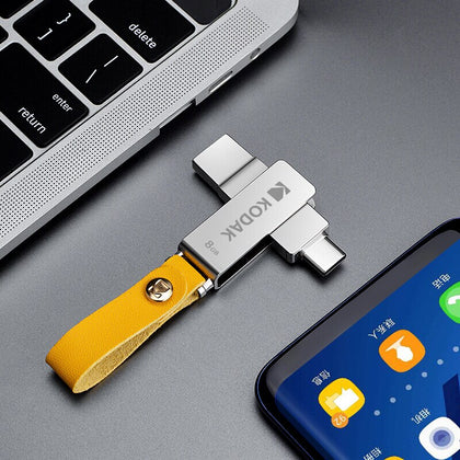 Kodak K243C USB Flash Drives OTG pen drive 32GB 64GB 128GB USB 3.1 Type c Pen Drive high speed PenDrives with lanyard for phone