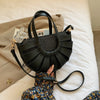 Straw Semicircle Design Small Tote Bags for Women Summer Beach Woven Shoulder Crossbody Bag Female Travel PU Designer Handbags