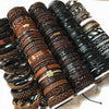 Wholesale lots bulk Random 50PCS/30pcs/Lot punk men's leather bracelets femme pulseras bileklik couple bracelet men jewelry WP2