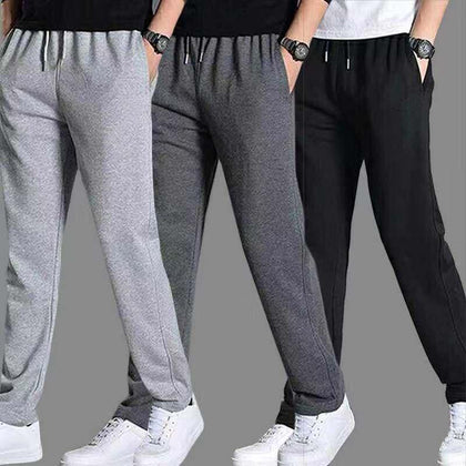 Hot Cotton Solid Color Men Loose Sweatpants Full Length Casual Pants Training Gym Sports Elastic Waist Jogging Trousers M-5XL - Surprise store