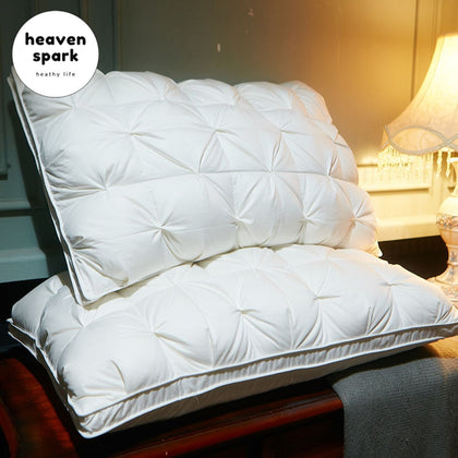 48x74 Fiber Pillow Five-star Hotel Child Adult Health Care White Bed Pillows with Cotton fabric Stripe Cover Neck guard