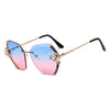 Big Pearl Luxury Rhinestone Rimless Sunglasses Women 2021 Fashion Designer Vintage Sun Glasses Brand Shades Gradient Eyeglasses