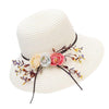 2021 New Summer Female Sun Hat Flower Ribbon Panama Beach Hats For Women Chapeu Feminino Sombrero Floppy Straw Hat - Surprise store