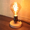 E27 Socket Vintage Wood Table Lamp Base Holder 220V EU Plug Retro Night Lights Desk Lamp for Bedroom Living Room Decoration