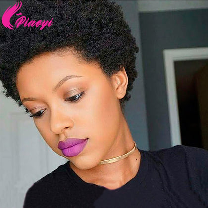 Afro Kinky Curly Wigs Mongolian Curly Wigs Short Bob Wig 100% Human Hair Wig For Black Women Full Machine Made Wig Pixie Cut Wig