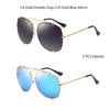 HBK Fashion Oversized Pilot Sunglasses Women UV400 Retro Brand Designer Big Frame Sun Glasses For Female Ladies Eyewear