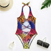 Leopard One Piece Swimsuit Thong Bandage Swimwear Women High Cut Sexy Bathing Suit Micro Swimsuit African Print Swimsuit 2021