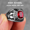 Stainless Steel Men Rings Rhinestone High School Eagle Punk Hip Hop for Biker Male Boyfriend Jewelry Creativity Gift Wholesale