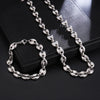 Coffee Beans Chains Necklaces Bracelets Set Stainless Steel Jewelry For Men Women 6MM 8MM 11MM 13MM Hiphop Statement USENSET