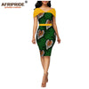 African wax summer bodycon dresses for women AFRIPRIDE tailor made adjustable sleeves knee length women party dress A1925006 - Surprise store