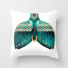 Flower Leaves Pattern Throw Pillow Case Teal Blue Cushion Covers for Home Sofa Chair Decorative Pillowcases