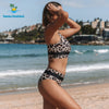 Beachsissi 2021 Fashion High Waist Swimsuits Women Leopard Bikinis Swimwear Beachwear Bathing Suits Bikini Set Summer Holiday