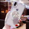 Bling Clear Phone Case For iphone 11 Pro Max X 8 7 6 6S Plus XR XS MAX Thin Slim Transparent Diamond Stand Holder Cases - Surprise store