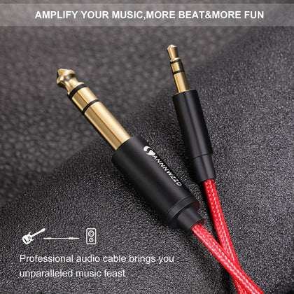 Guitar Cable 3.5mm to 6.35mm Adapter Aux Cable For Cellphone Computer Amplifier Speakers 3.5 Jack To 6.5 Jack Male Audio Cable