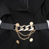 Luxury Brand Gold Chain Belt Elastic Silver Metal Waist Belts for Women High Quality Stretch Ladies Coat Ketting Riem Waistband
