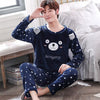 2020 Winter Long Sleeve Thick Warm Flannel Pajama Sets for Men Coral Velvet Sleepwear Suit Pyjamas Lounge Homewear Home Clothes