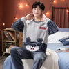 2020 Winter Long Sleeve Thick Warm Flannel Pajama Sets for Men Coral Velvet Sleepwear Suit Pyjamas Lounge Homewear Home Clothes