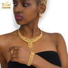 Jewelery Set Rings Jewelry Gold Plated Fashion Jewelries Women Bridal Wedding Dubai African Chokers Necklace Earrings Nigeria