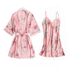 5PCS Pajamas Sleep Set Women Nightwear V-Neck Lace Sleepwear Sexy Nightie Bathrobe Wear Home Suit Negligee Spring Robe Gown