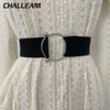 Women's Elastic Band Women's Simple Girdle Round Buckle Broadband Coat Sweater Dress Belt Summer 400