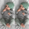 AA NEW Arrive Autumn 3PCS striped Set Newborn Kids Baby Boys Girls Outfits Clothes T-shirt +Pants Legging+Hat