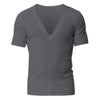 Men's Plus Size Undershirts Short Sleeve Deep V Neck Men White T-Shirt Modal 5XL 6XL 2020 Summer Modal Undershirt Top Tees 3003