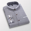 Quality Casual Button Men Shirt Long Sleeve Regular Fit Men Shirt Striped Stand Shirts Men Dress Oxford Camisa Social Shirts