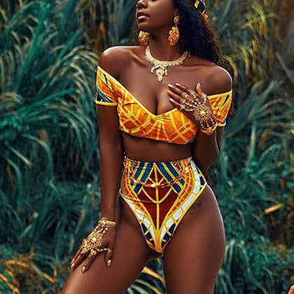 African print bikinis 2020 swimwear women swimsuit beach bathing suit maillot de bain femme biquini brazilian bikini set