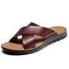 YEINSHAARS Summer Sandals Men Leather Classic Roman Open-toed Slipper Outdoor Beach Rubber Summer Shoes Flip Flop Water Sandals