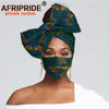 African Headscarf for Women Headwear Floral Turban Head Scarf Head Wrap Hair Accessories Match Print Mask with Zipper A20H016