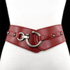 Brand New Fashion Gold Semi-circular Buckle Wide Belt Female Brown/Black/Wine Red PU Leather Waist Belts For Women Dress Pants