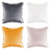 Soft Velvet Pillowcases Solid Cushion Cover Square Decorative Pillows With Balls For Sofa Bed Car Home Throw Pillow