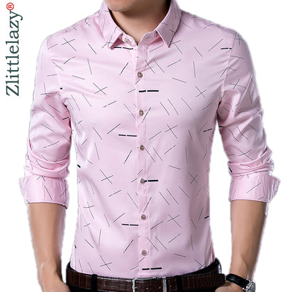 2021 Social Long Sleeve Line Designer Shirts Men Slim Fit Vintage Fashions Men's Shirt Man Dress Jersey Casual Clothing 36814