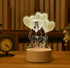3D Acrylic LED Night Light Romantic Love Heart/bear/rabbit Decorativ Room Table Lamp Wife/Children Birthday/Valentine's Day Gift