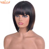 Short Bob Wigs With Bangs Straight Synthetic Hair Glueless Cosplay Wig For Black/White Women Heat Resistant Hair 8inch Annivia
