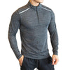 Quick Dry breathable Running Shirt Men Bodybuilding Sport T-shirt Long Sleeve Gym Fitness zipper stand collar Autumn winter - Surprise store