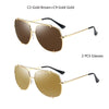 HBK Fashion Oversized Pilot Sunglasses Women UV400 Retro Brand Designer Big Frame Sun Glasses For Female Ladies Eyewear