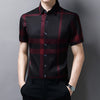 2022 New Plaid Shirt Men High Quality Silk Summer Short sleeve Casual Shirts Men Slim Fit Camisa Masculina Drop Shipping C748