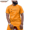 2019 African Men Clothing Ankara Pants Set Dashiki Shirt 2 Piece Outfit Crop Top Attire Short Sleeve Casual AFRIPRIDE A1916032