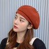 AELNNG Brand Women Autumn Winter Beret Women's Solid Color Knitted Cotton Hats Adjustable Tape Design Berets - Surprise store