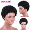 Full Machine Short Afro Curly Human Hair Wigs for Women Middle Ratio 150% Density Brazilian Remy Human Hair Wig