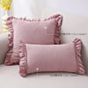 Solid Cushion Cover Pink Grey Brown Home Decor Pillow Cover Ruffle Soft Faux Suede For Sofa Bed Living room 45x45cm/30x50cm