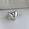 925 Sterling Silver LOVE Heart Width Rings for Women Couples Creative Trendy Birthday Jewelry Gifts Prevent Allergy