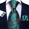 Hi-Tie Red Fashion Paisley 100% Silk Men's Tie Set 8.5cm Wedding Ties For Men New Design Hanky Cufflinks Set Quality Necktie - Surprise store