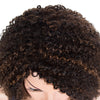 Trueme Short Kinky Curly Bob Wig Brazilan Human Hair Wigs For Black Women Ombre Highlight Pixie Cut Afro Kinky Curly Bob Wig