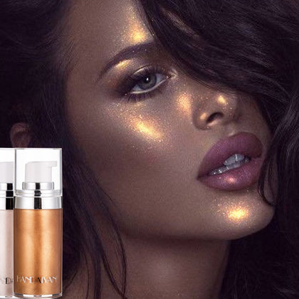 4 color bronze pearl white pearlescent fluorescent liquid highlighter spray illuminates the face and body to brighten highlights