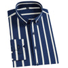 Vertical Striped Shirt Elastic Stretch Long Sleeved Business Men Dress Shirts Formal Casual Standard Fit Fashion Man's Clothing